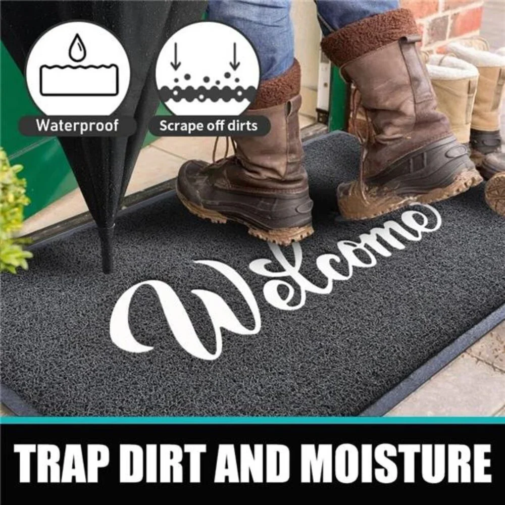 Door Mat Welcome,Outdoor/Indoor Heavy Duty NonSlip Doormat for FrontDoor Entance